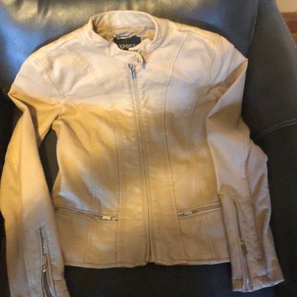 Express Tan Faux Leather Coat